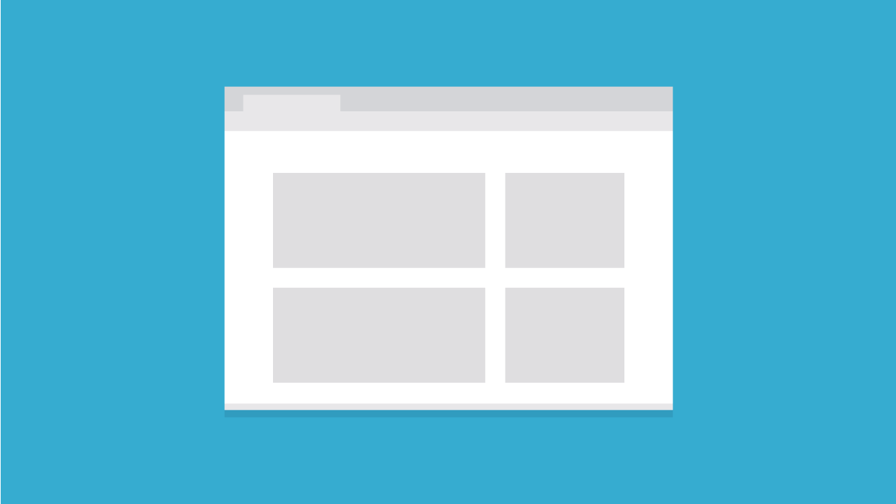 A browser window in front of a blue background.