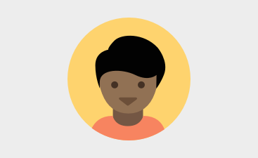animated picture of a person in yellow background.